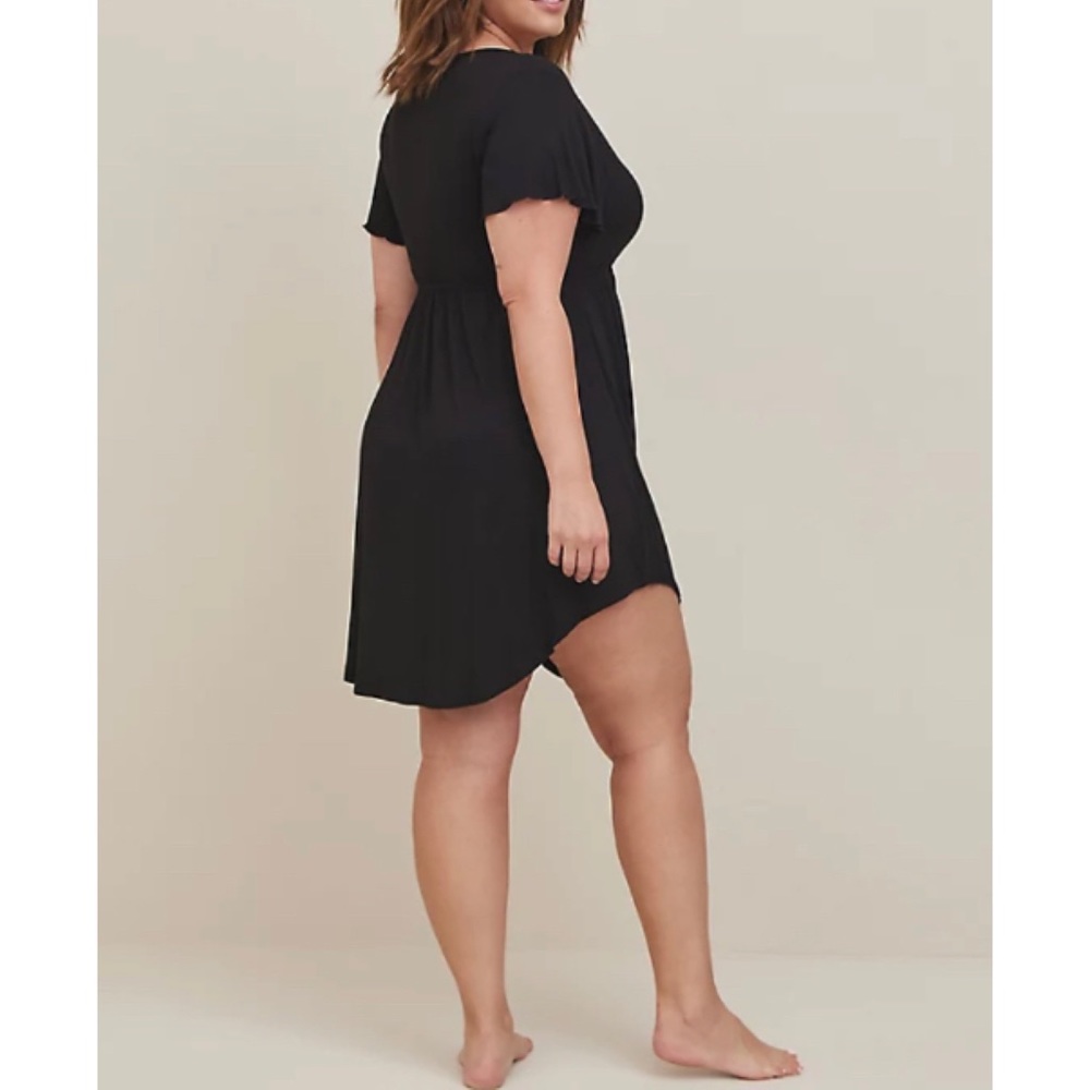 🆕 Black Super Soft Lace Trim Sleep Dress 3 3X 22 24 NWT Torrid New! Pyjamas PJ - Picture 3 of 8